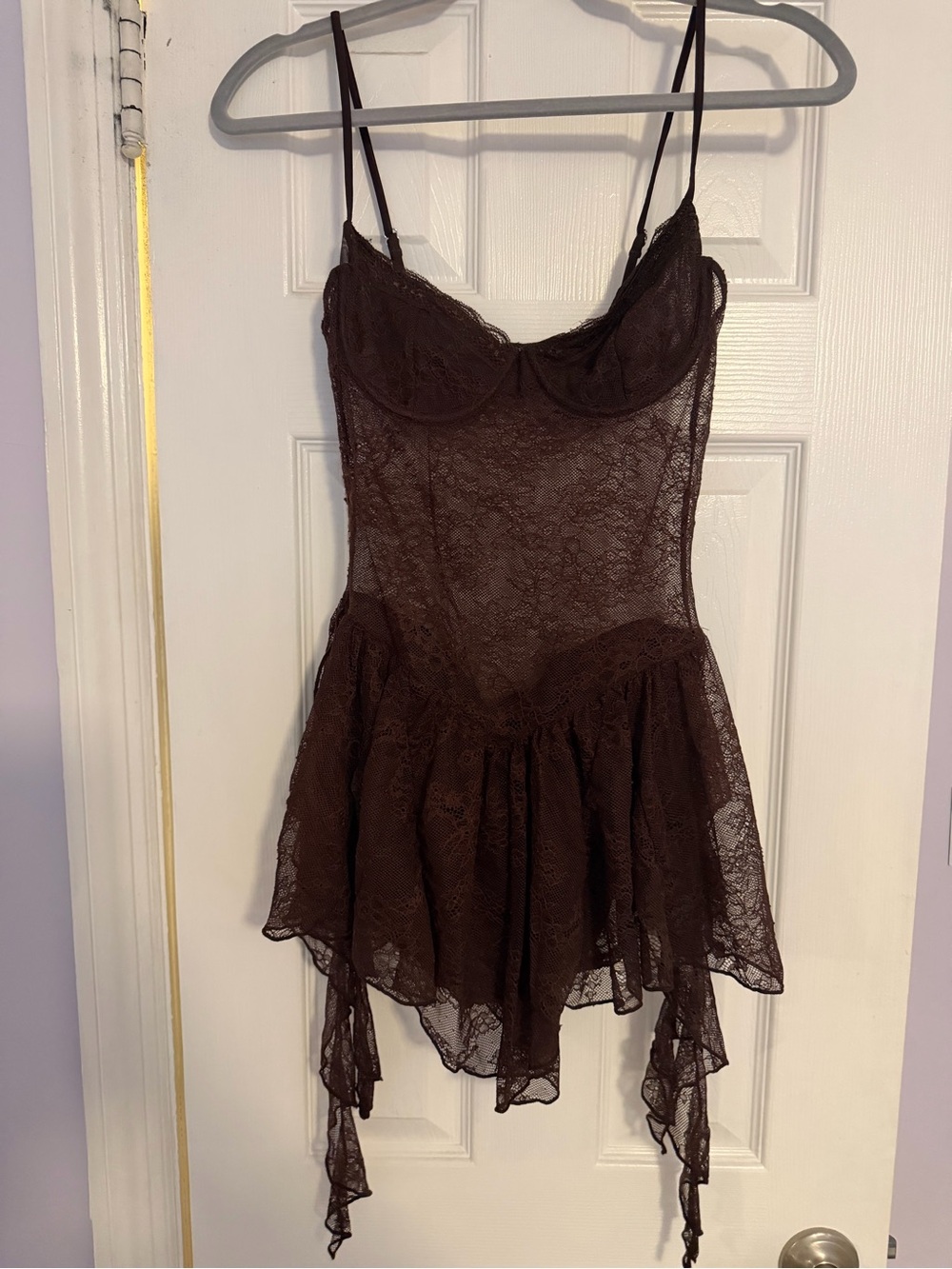 White Fox Boutique Brown Lace Dress